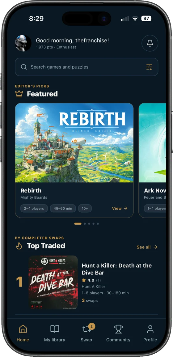Home — featured games and what the community is trading